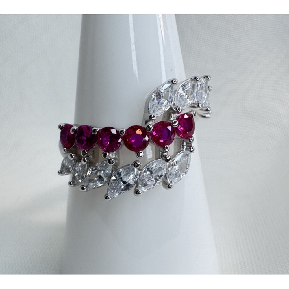 Size 8 Bomb Party July Ring - RG79066 "Fiery Blazing Rapture" Ruby on .925 SS
